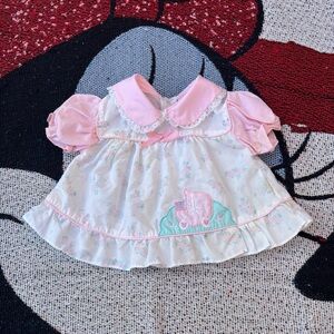 MAYFAIR BABY PINK WHITE STROLLER GRAPHIC TOP SIZE 3 MONTHS